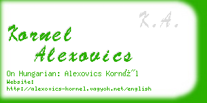 kornel alexovics business card